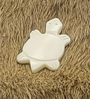 Turtle Pendant, white cow bone, Hand Carved for Necklaces, Bracelets, Earrings, Broaches, Chokers