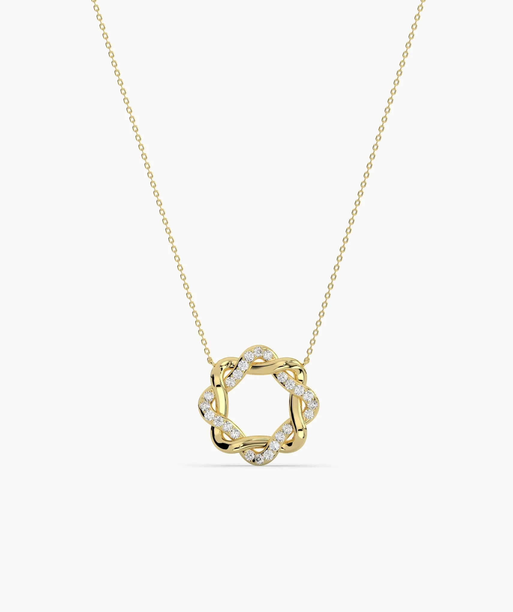 Twisted Gold & Diamond Necklace