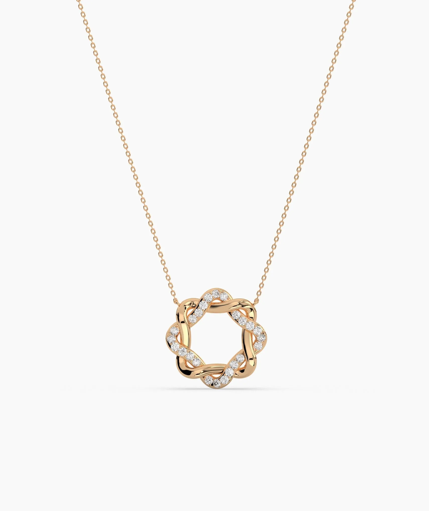 Twisted Gold & Diamond Necklace