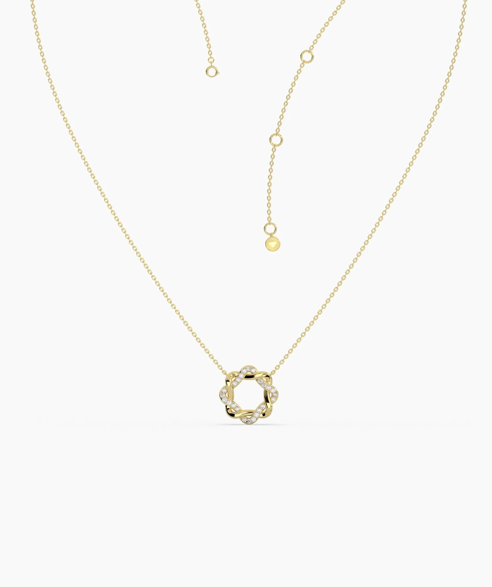 Twisted Gold & Diamond Necklace
