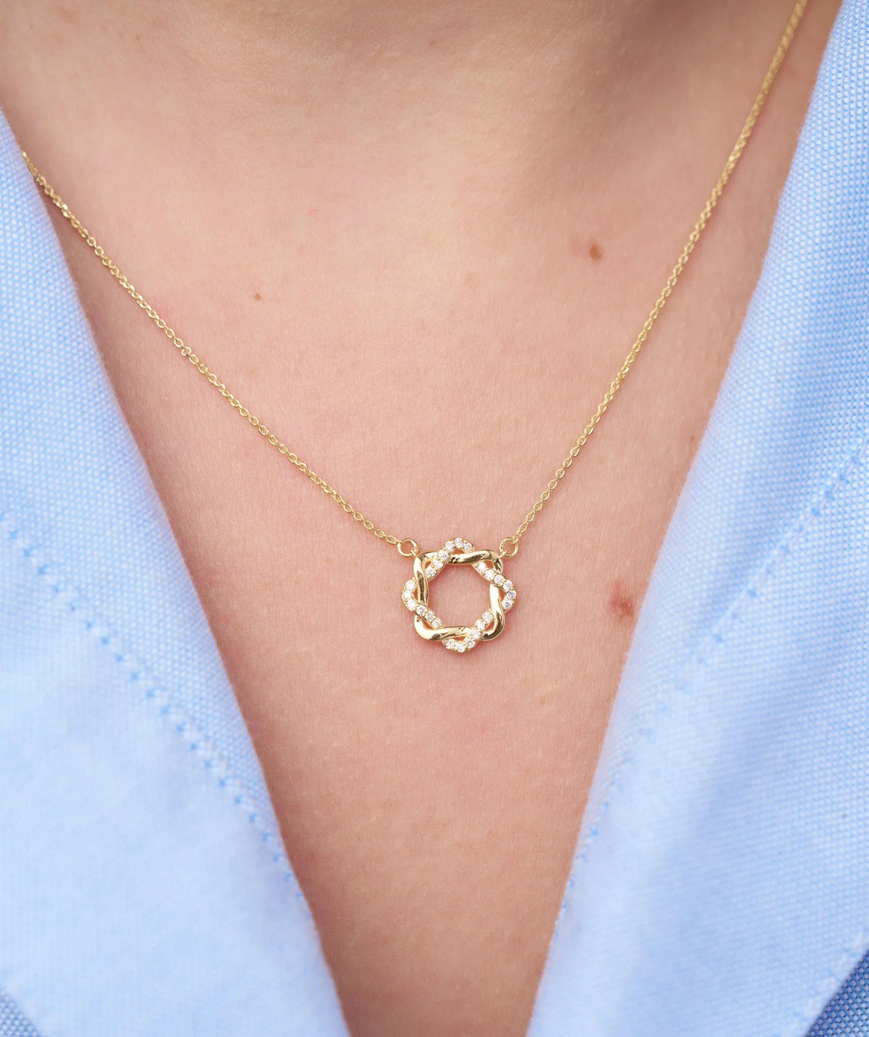 Twisted Gold & Diamond Necklace