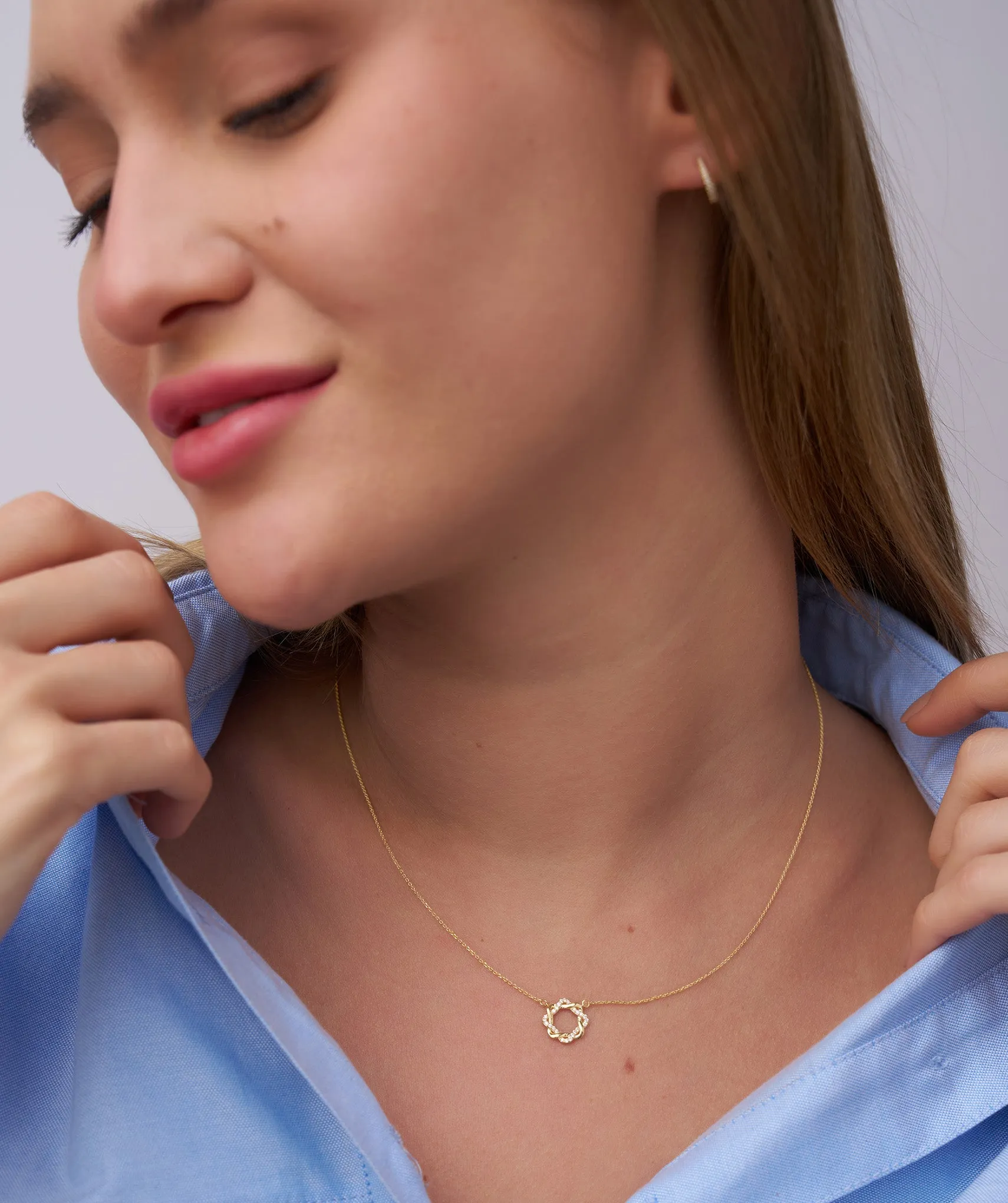 Twisted Gold & Diamond Necklace