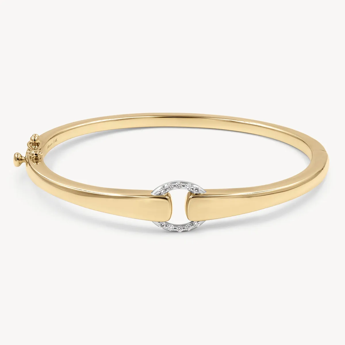 Two-Toned Diamond Buckle Bracelet