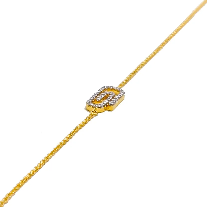 Unique Paper Clip Diamond   18k Gold Bracelet