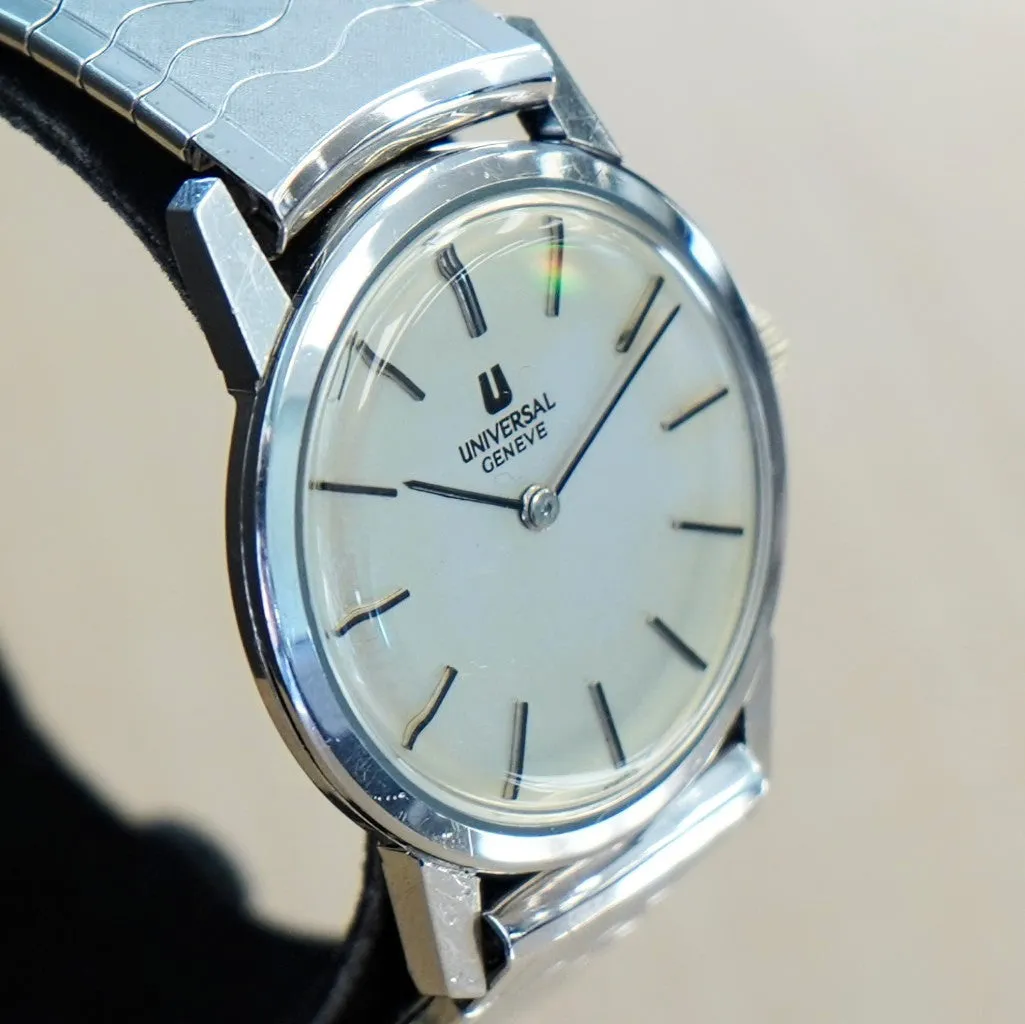 UNIVERSAL GENEVE Dress Watch Ultra-Thin 17 Jewels ALL S.S. Vintage Wristwatch 1-42