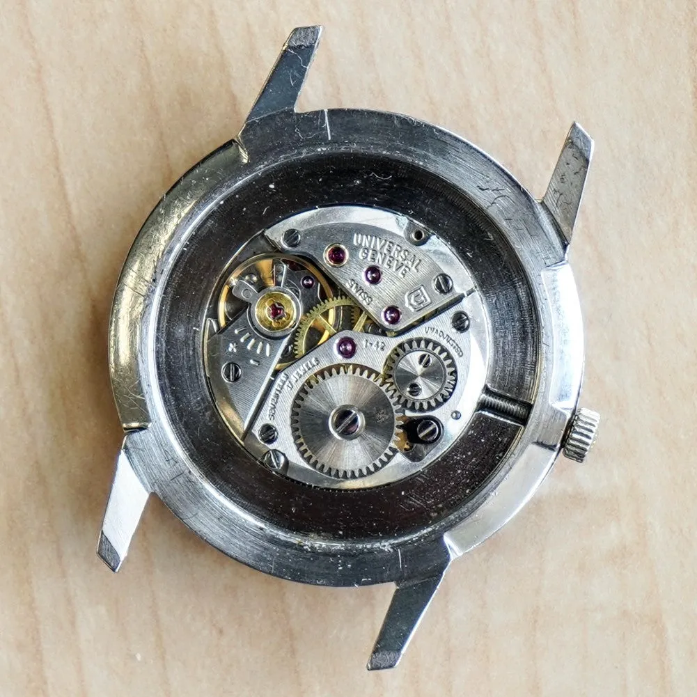 UNIVERSAL GENEVE Dress Watch Ultra-Thin 17 Jewels ALL S.S. Vintage Wristwatch 1-42