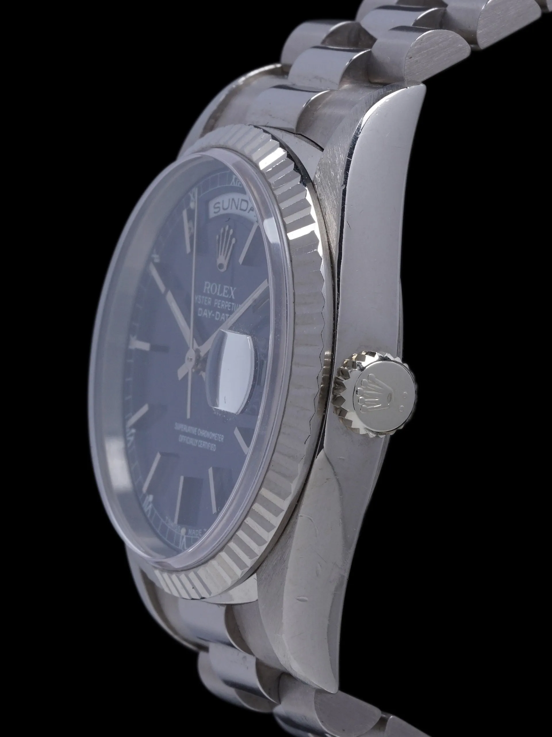 *Unpolished* 1996 Rolex Day-Date (Ref. 18239) 18k WG Blue Dial