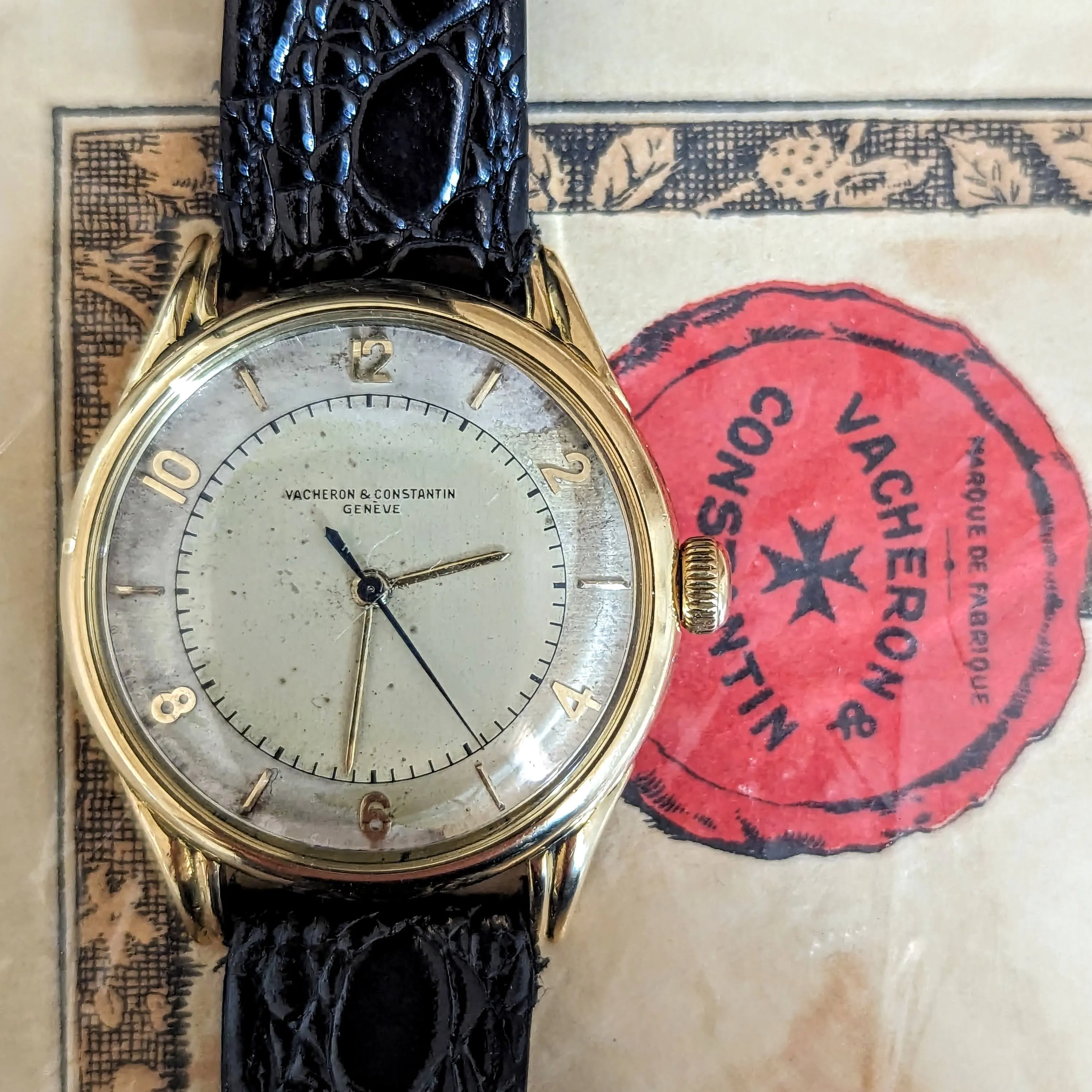 VACHERON & CONSTANTIN Geneve 18K Wristwatch Ref. 4466 Cal. 477/1 Bumper Automatic Watch - Box & Papers