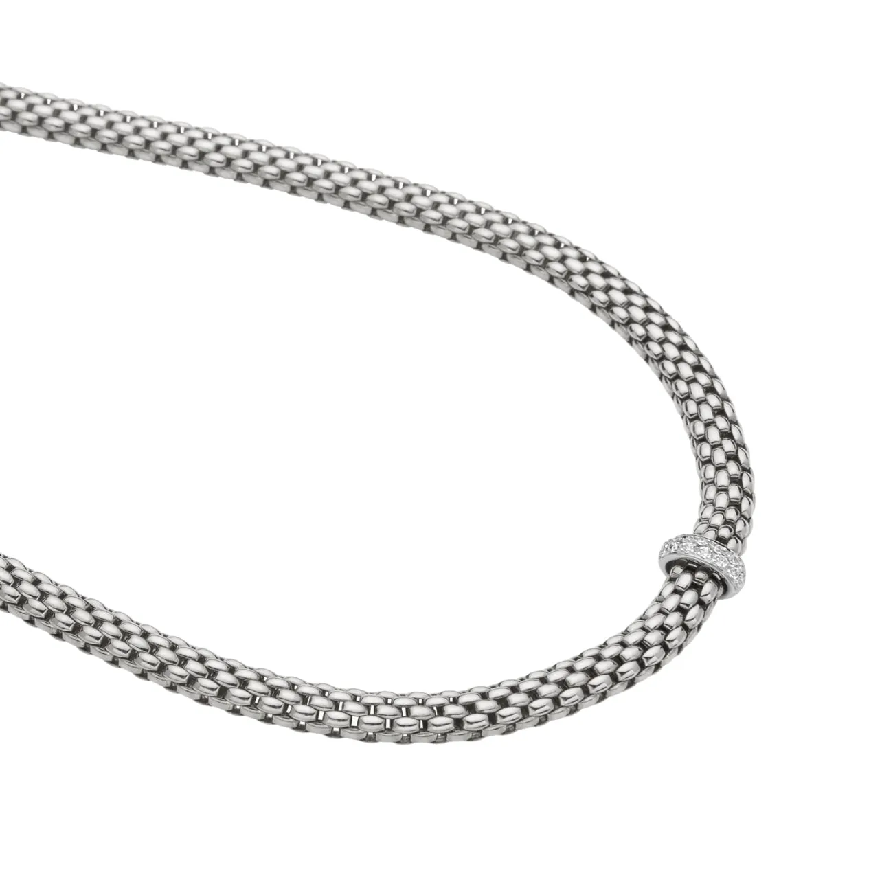 Vendome 18K White Gold Pavè Diamond Necklace