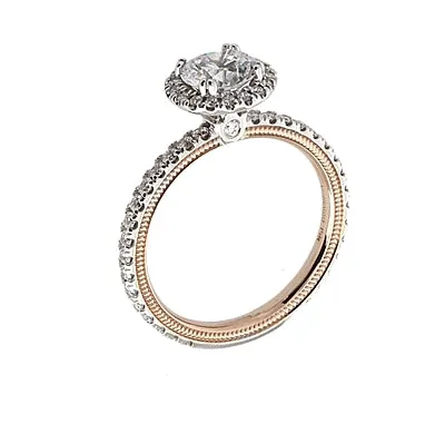 Verragio Two-Tone Pave Halo Diamond Engagement Ring