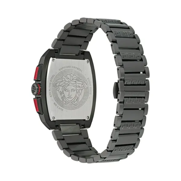 Versace Dominus Black Stainless Steel Black Dial Chronograph Quartz Watch for Gents - VE6H00623