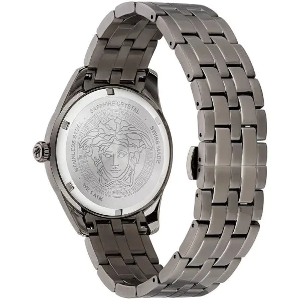 Versace Greca Time Two-tone Stainless Steel Black Dial Quartz Watch for Gents - VE3K00622