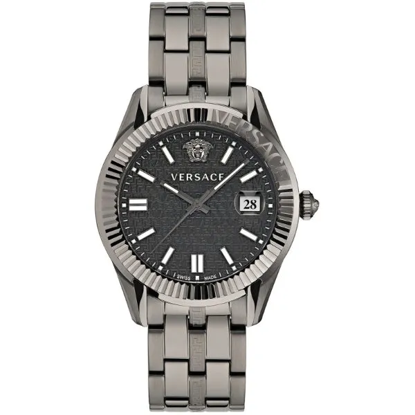 Versace Greca Time Two-tone Stainless Steel Black Dial Quartz Watch for Gents - VE3K00622