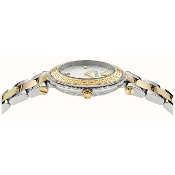 Versace Reve Two-tone Stainless Steel White Dial Quartz Watch for Ladies - VE8B00724