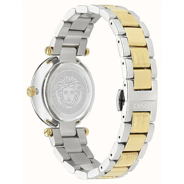 Versace Reve Two-tone Stainless Steel White Dial Quartz Watch for Ladies - VE8B00724