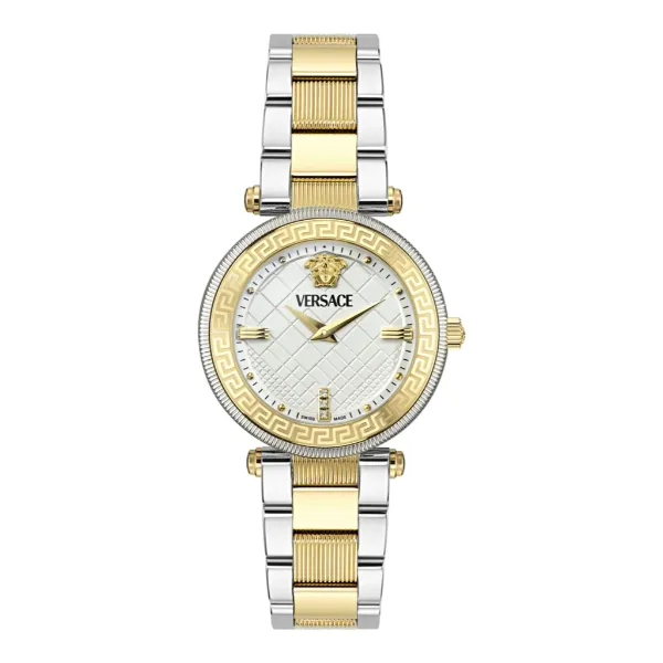 Versace Reve Two-tone Stainless Steel White Dial Quartz Watch for Ladies - VE8B00724