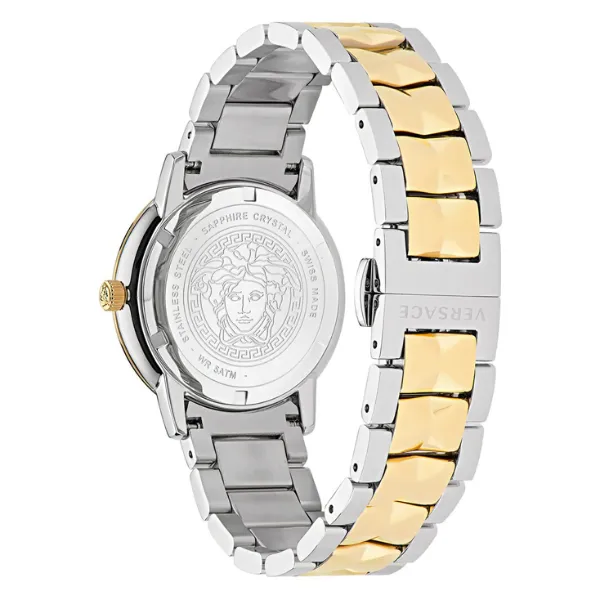 Versace V-Tribute Two-tone Stainless Steel Silver Dial Quartz Watch for Ladies - VE2P00422