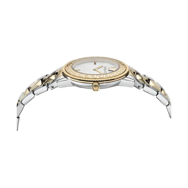 Versace V-Tribute Two-tone Stainless Steel Silver Dial Quartz Watch for Ladies - VE2P00422
