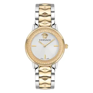 Versace V-Tribute Two-tone Stainless Steel Silver Dial Quartz Watch for Ladies - VE2P00422