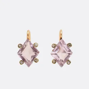 Victorian Amethyst & Diamond Leverback Earrings