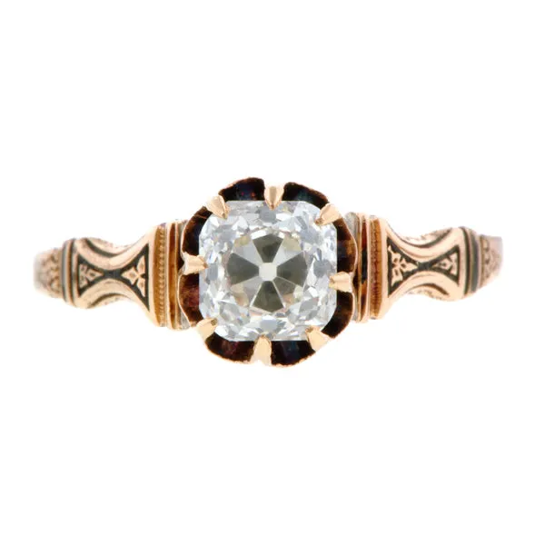 Victorian Diamond Engagement Ring, Old Mine 1.05ct