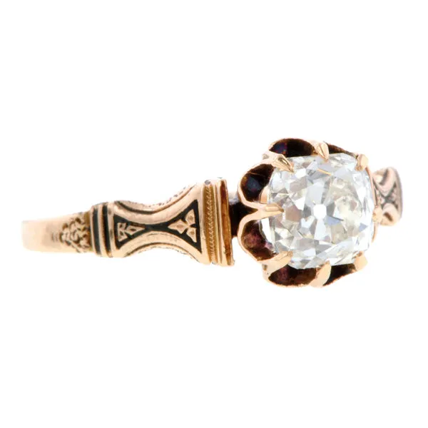 Victorian Diamond Engagement Ring, Old Mine 1.05ct