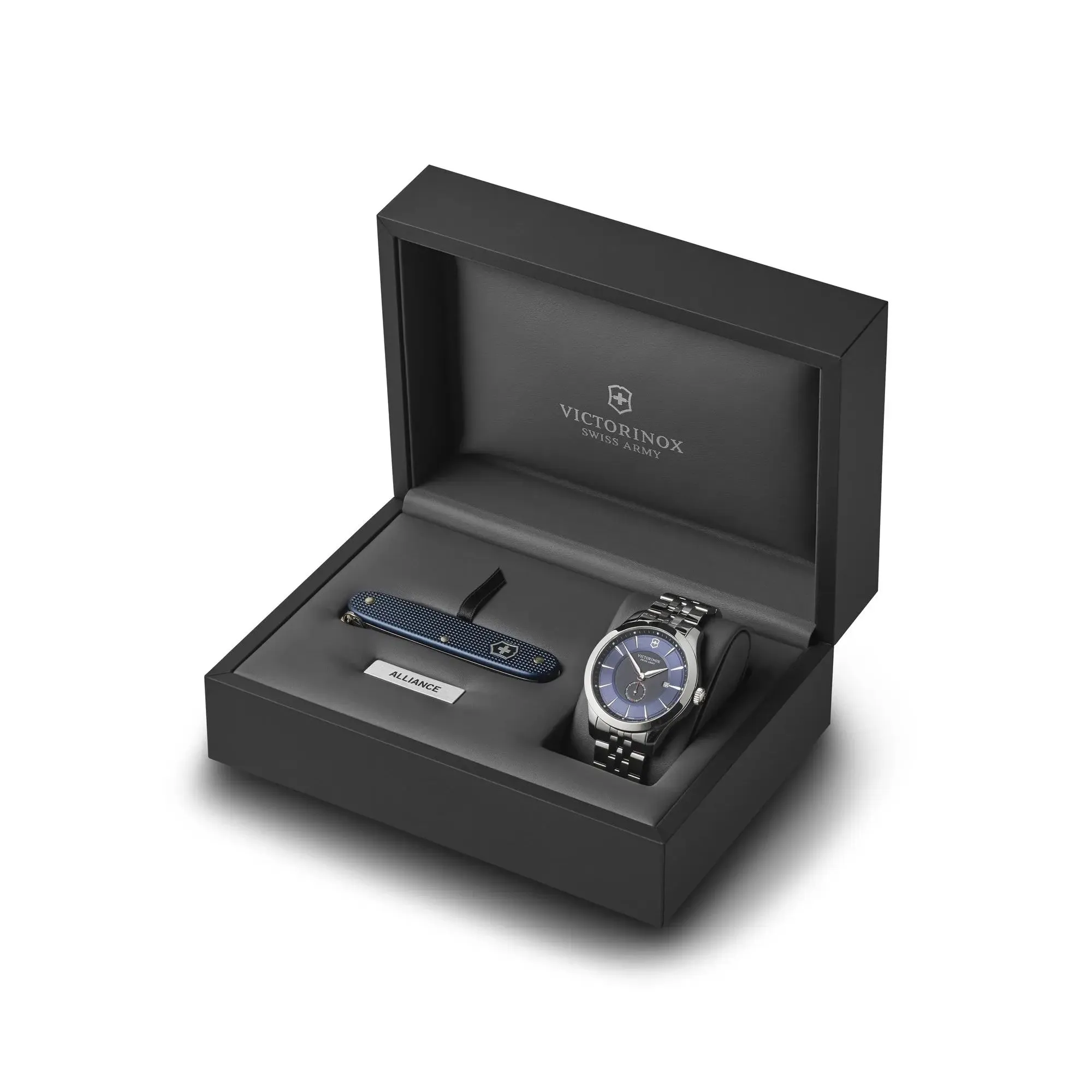 Victorinox Alliance Large 44 Blue Dial Men's Watch with Pioneer Swiss Army Knife