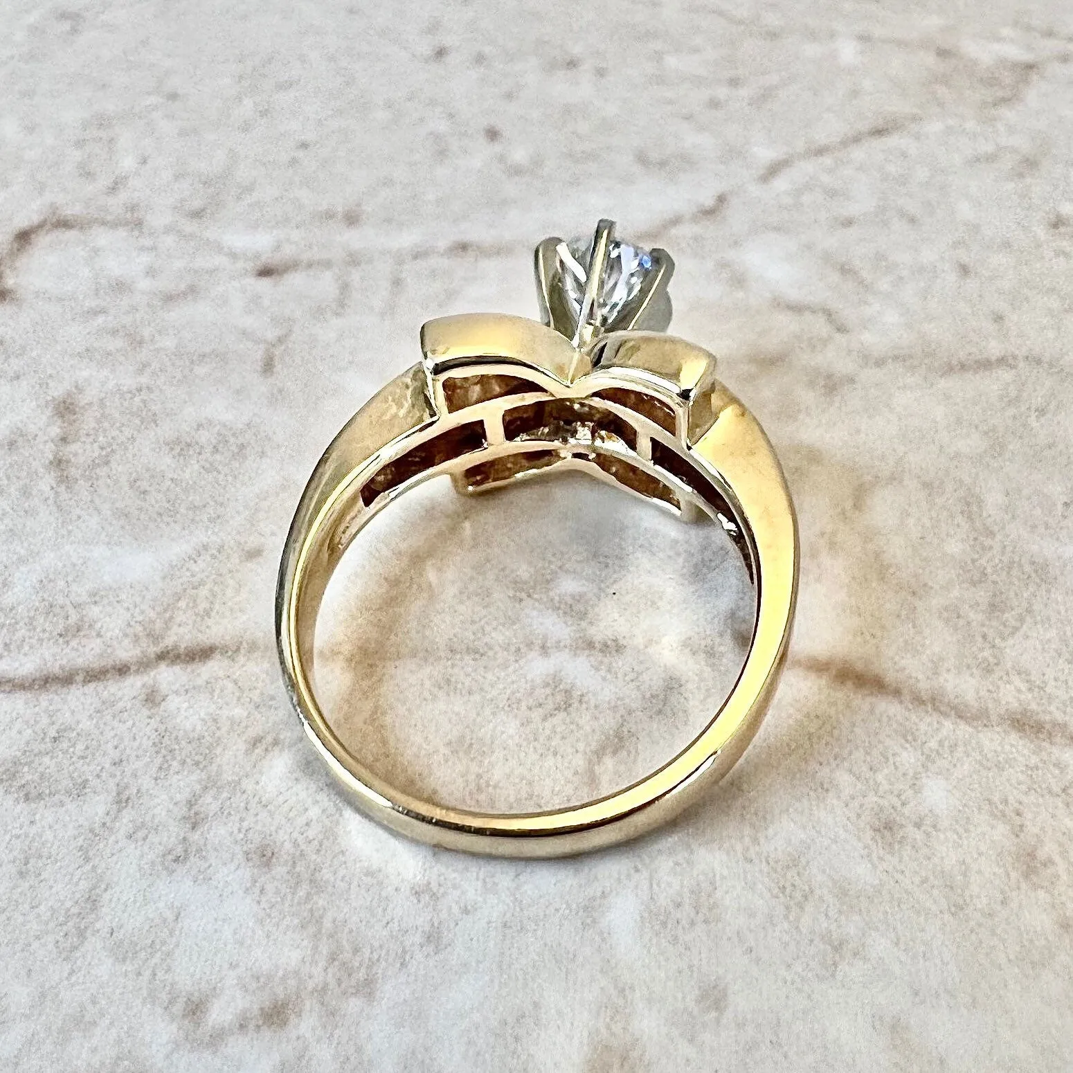 Vintage 14 Karat Yellow Gold 0.52 Carat Diamond Engagement Ring