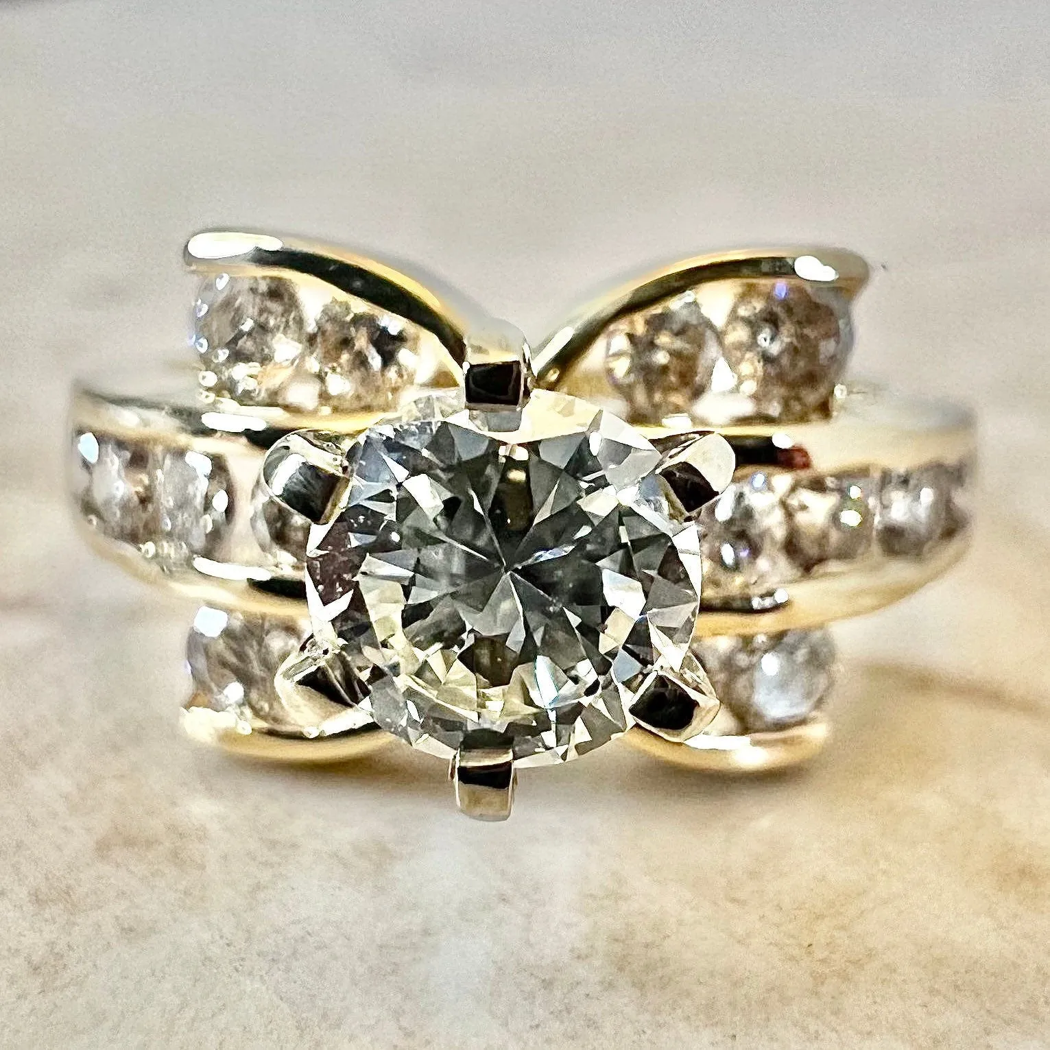 Vintage 14 Karat Yellow Gold 0.52 Carat Diamond Engagement Ring
