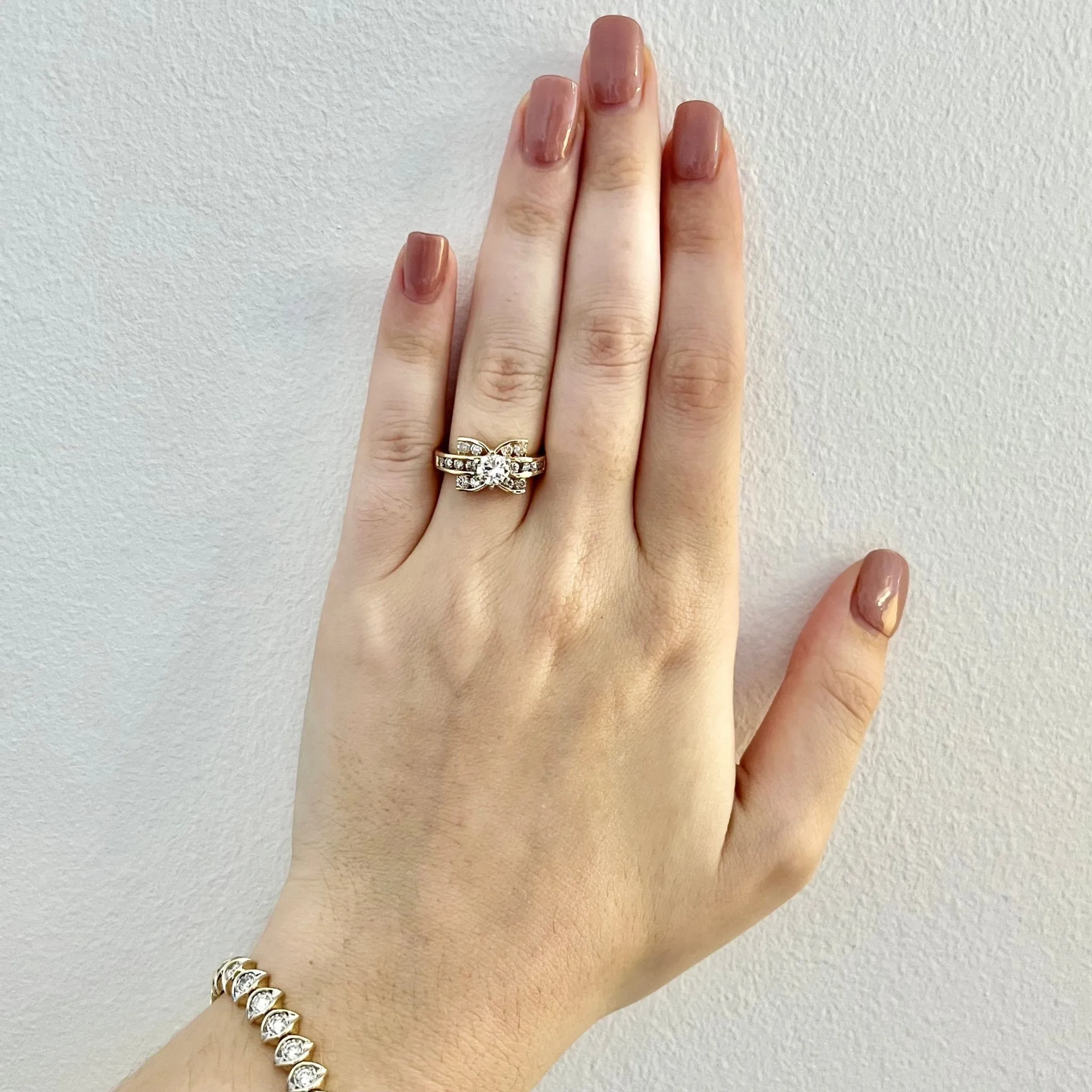 Vintage 14 Karat Yellow Gold 0.52 Carat Diamond Engagement Ring