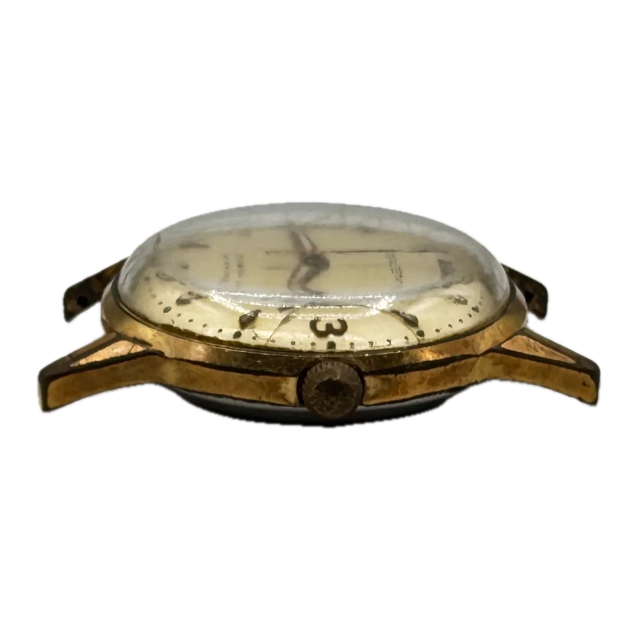 Vintage 34mm Gruen 570SS-113 Men's Automatic Wristwatch Germany10k GF & Steel