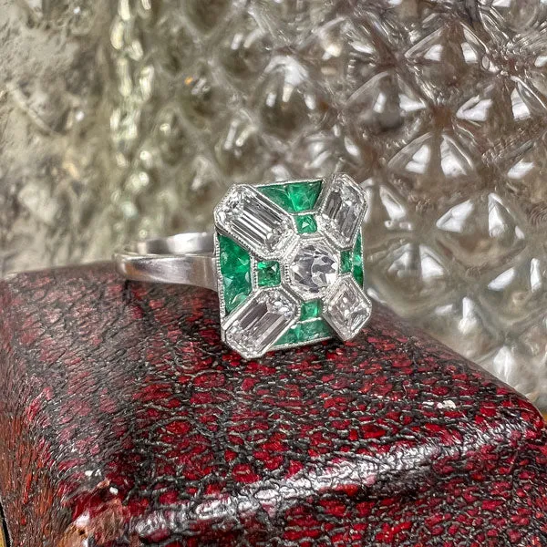 Vintage Diamond & Emerald Ring