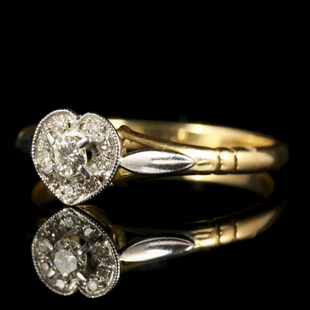 Vintage Diamond Heart Engagement Ring Dated 1964