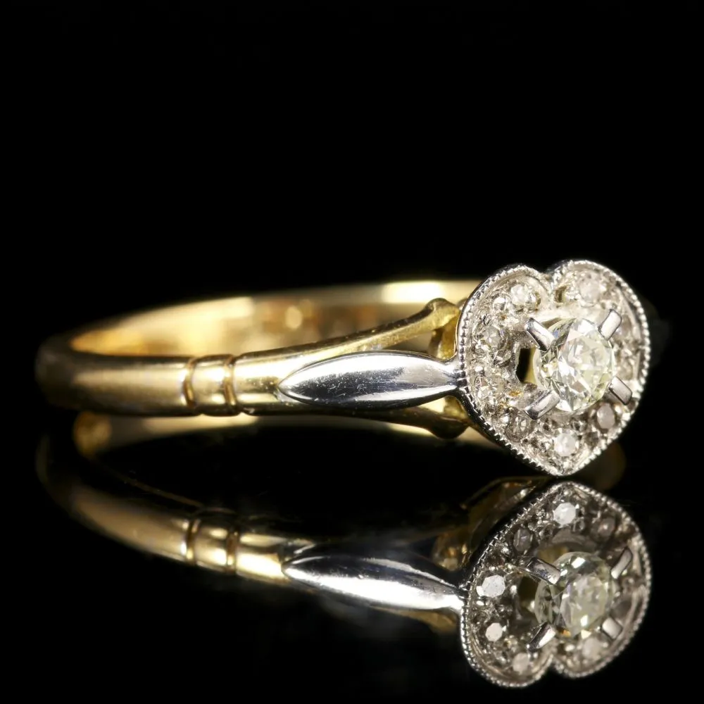 Vintage Diamond Heart Engagement Ring Dated 1964