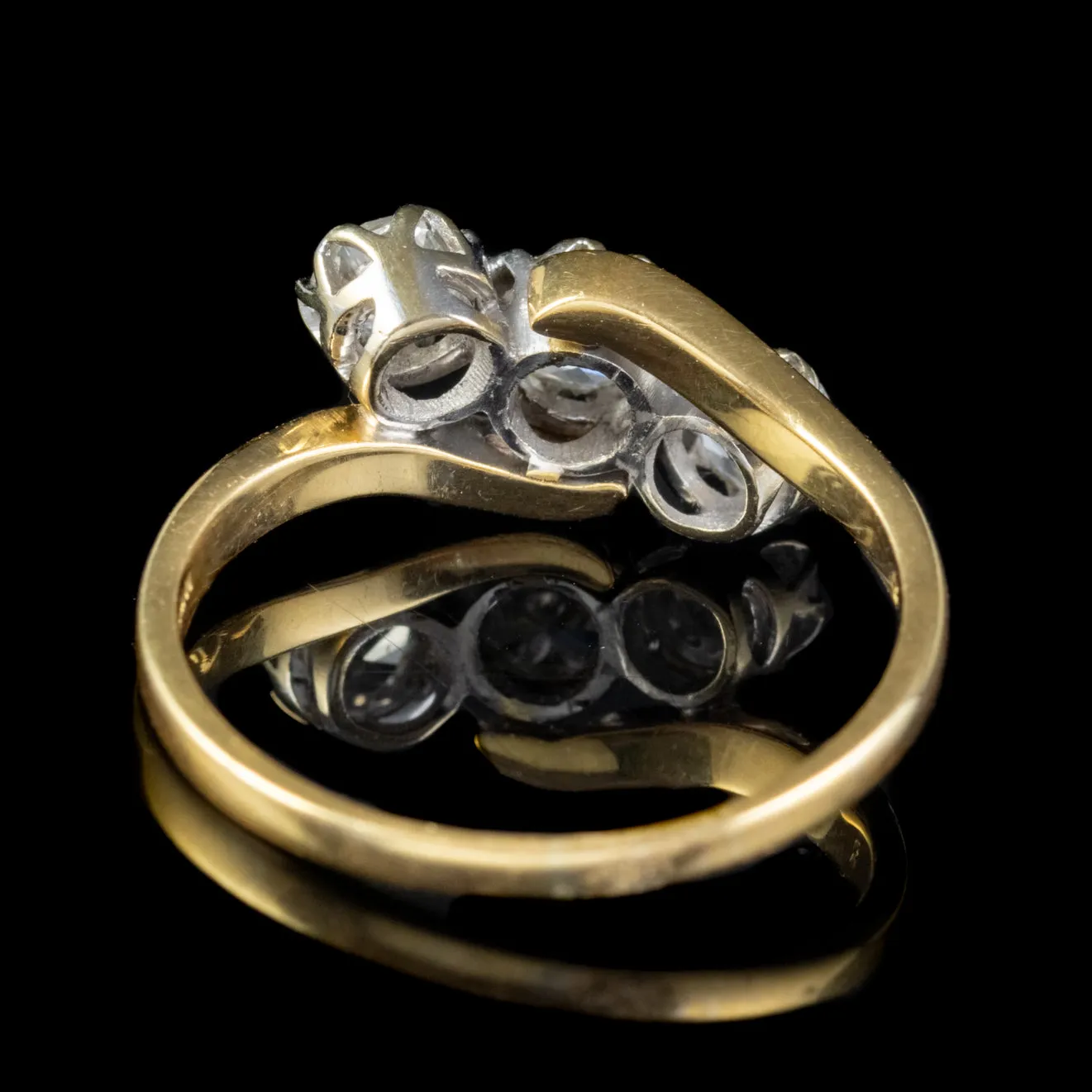 Vintage Diamond Trilogy Twist Engagement Ring 18Ct Gold 1.60Ct Diamonds