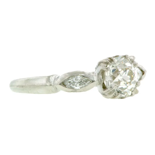 Vintage Engagement Ring, Old European 0.81ct