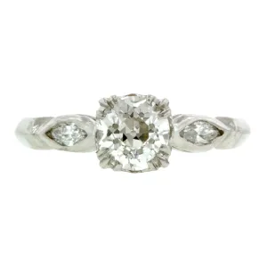 Vintage Engagement Ring, Old European 0.81ct