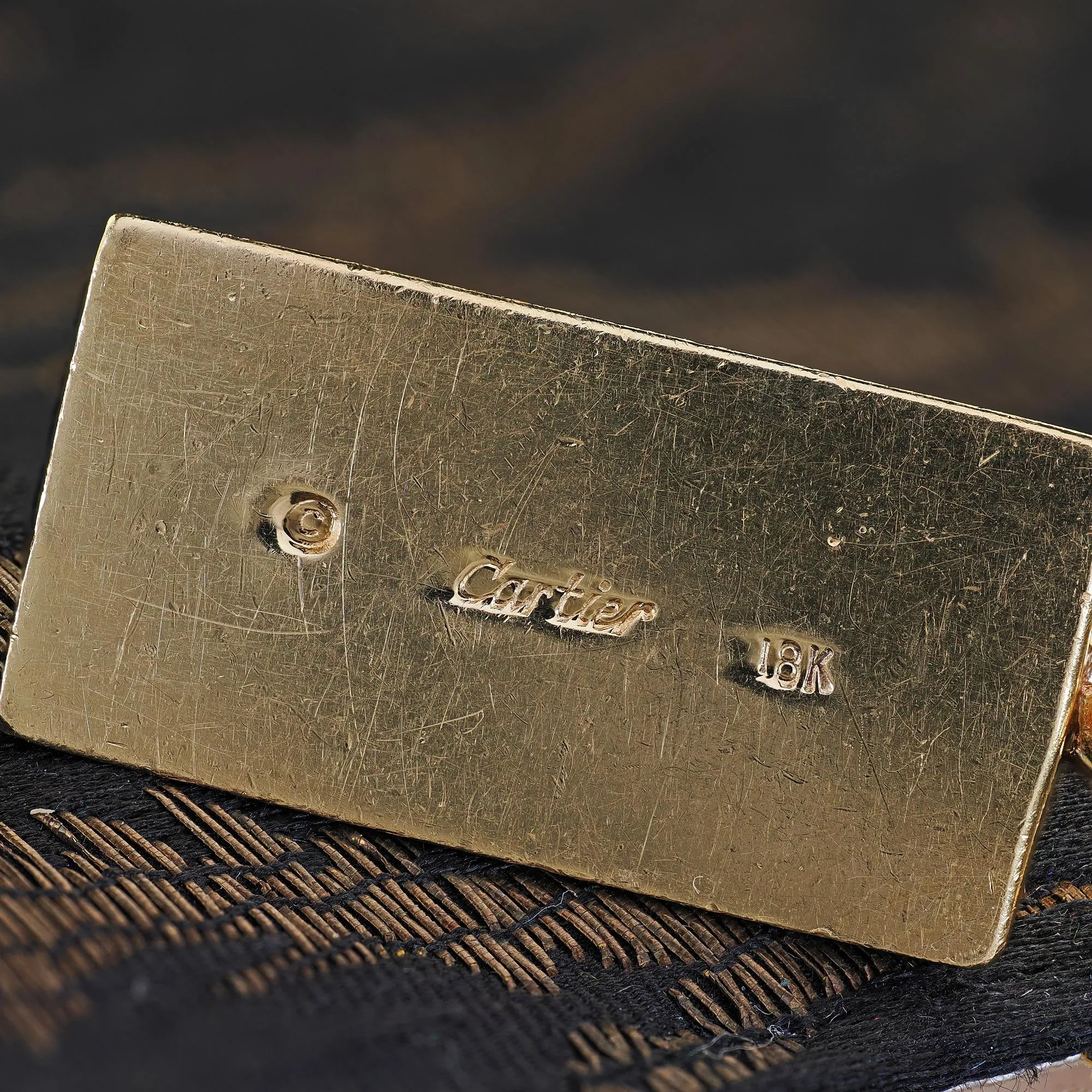 Vintage Estate Cartier 18K Yellow Gold 1 OZ Bar Pendant