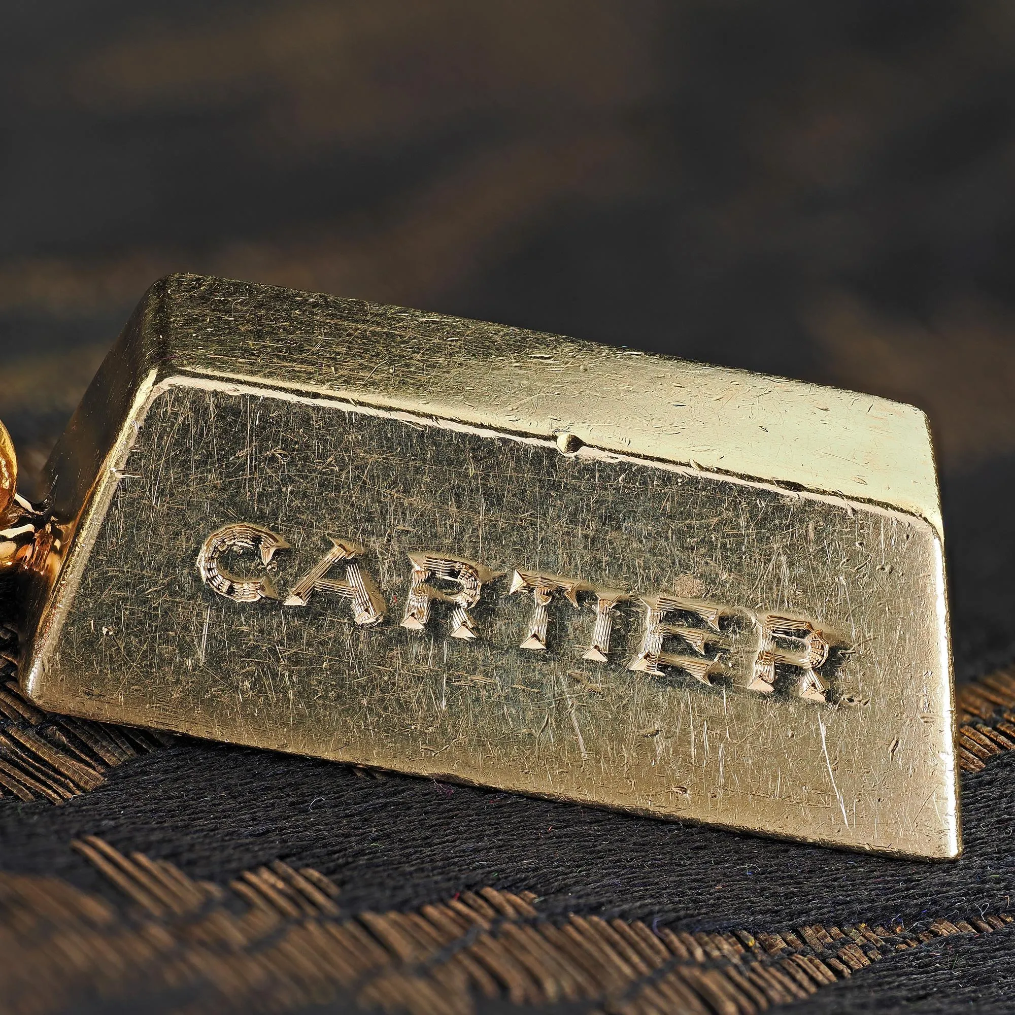Vintage Estate Cartier 18K Yellow Gold 1 OZ Bar Pendant