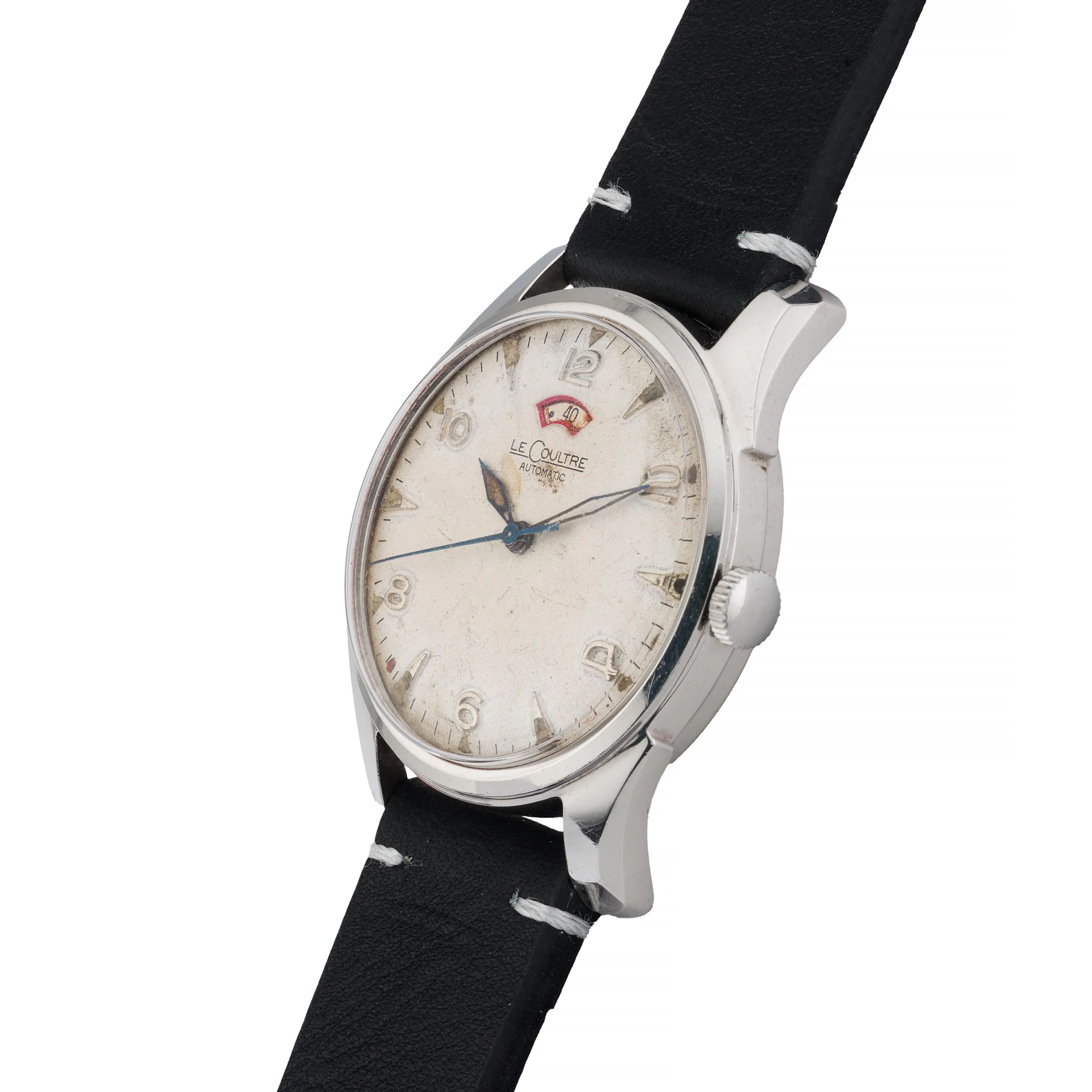 Vintage Jaeger LeCoultre Power Matic Stainless Steel Wrist Watch Circa 1955