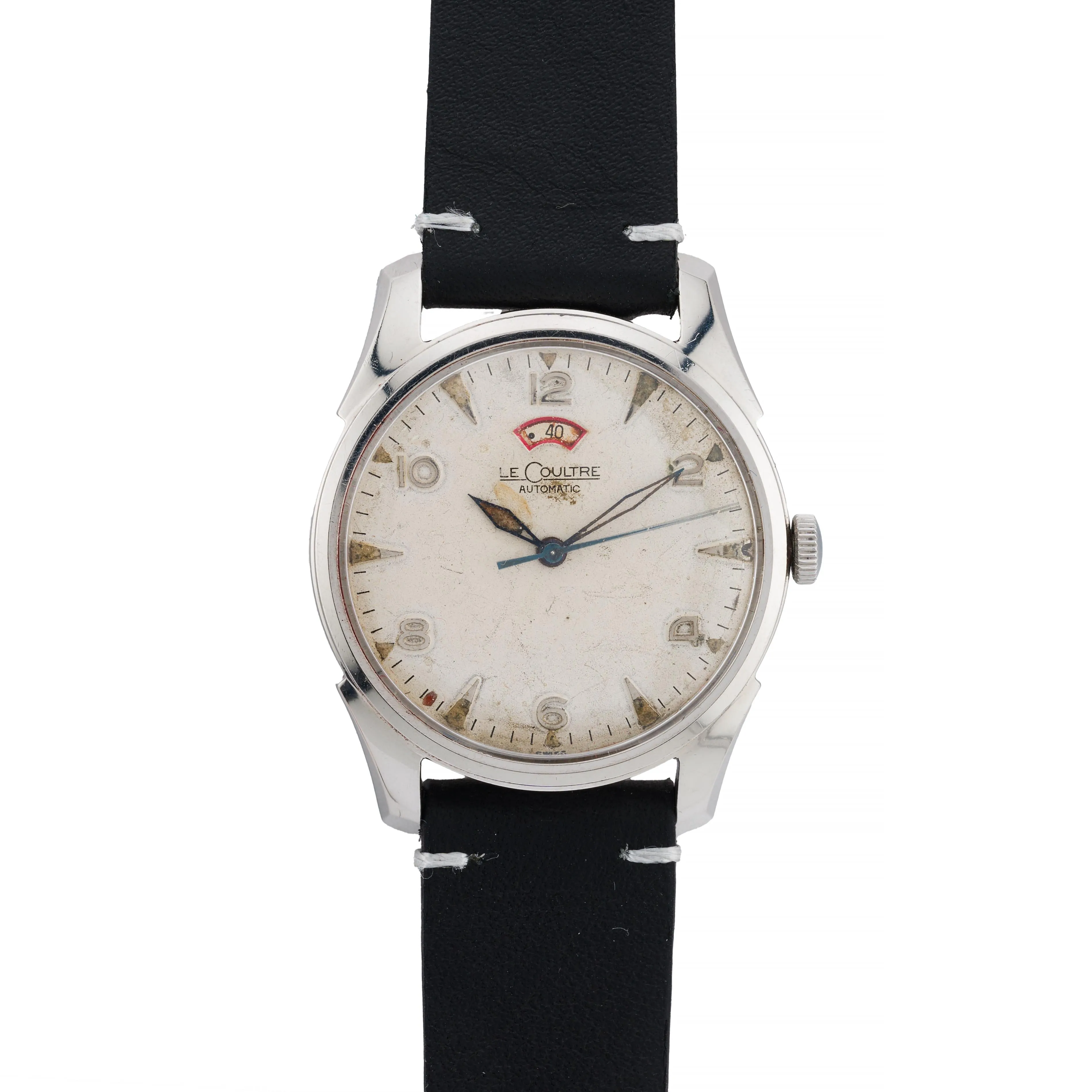 Vintage Jaeger LeCoultre Power Matic Stainless Steel Wrist Watch Circa 1955