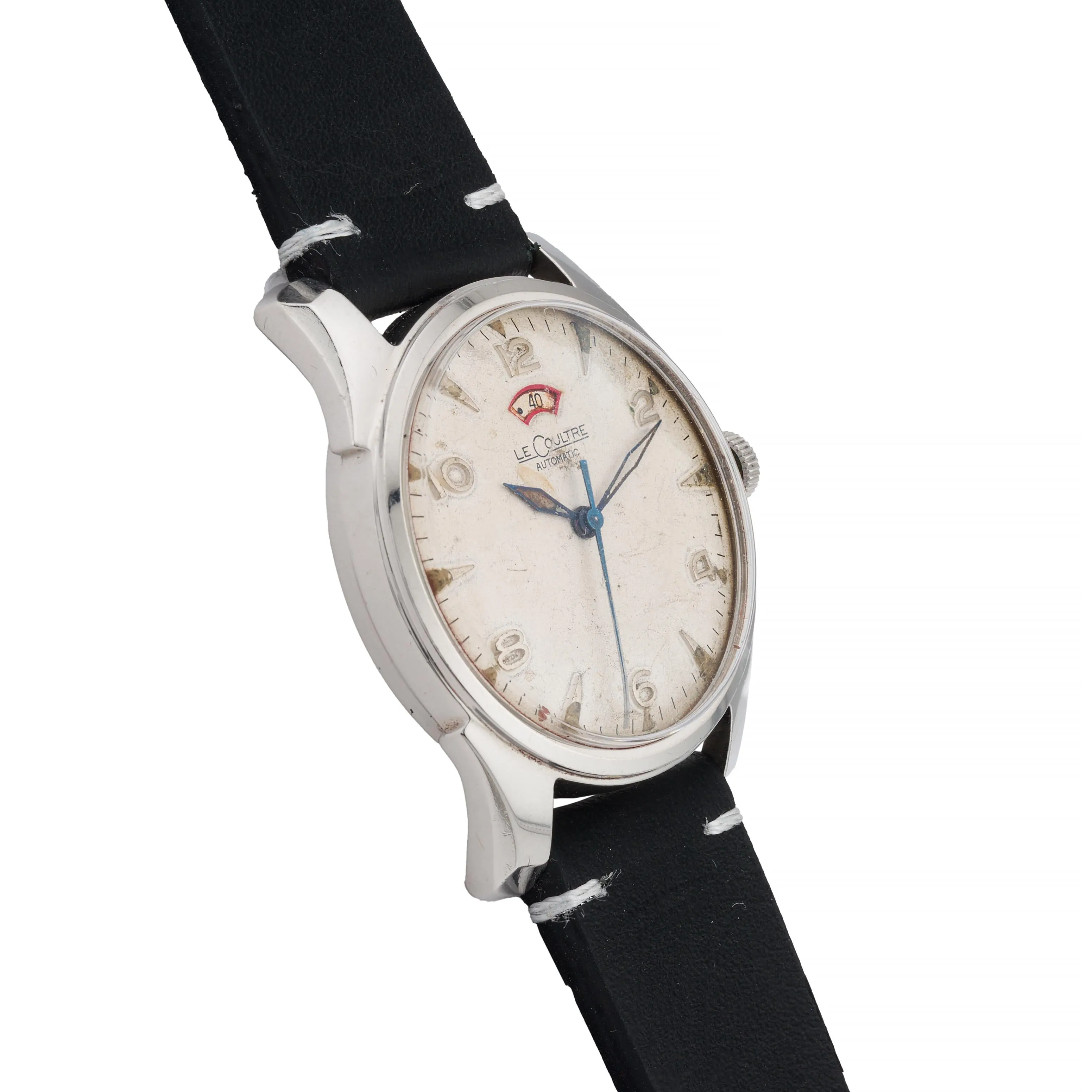 Vintage Jaeger LeCoultre Power Matic Stainless Steel Wrist Watch Circa 1955