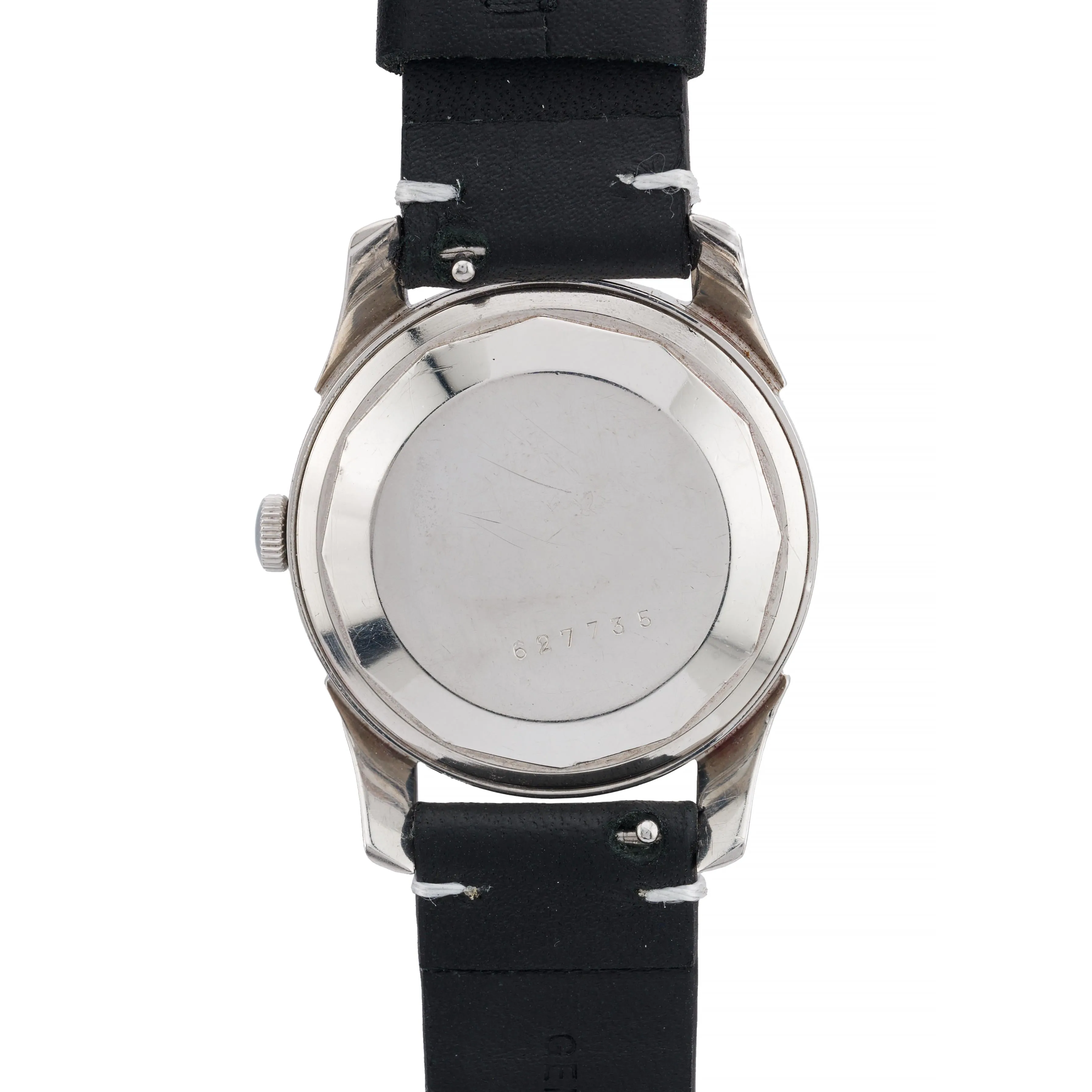 Vintage Jaeger LeCoultre Power Matic Stainless Steel Wrist Watch Circa 1955