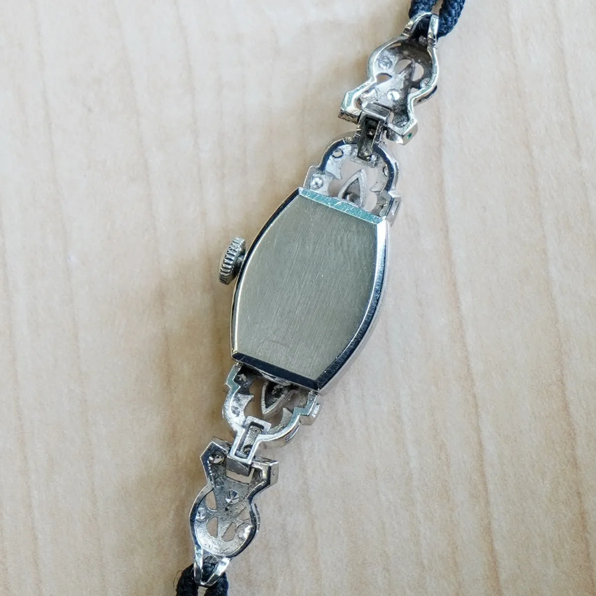 Vintage Ladies HAMILTON Cocktail Watch 22 Jewels Grade 757 Fancy White Gold and Diamond Case Wristwatch