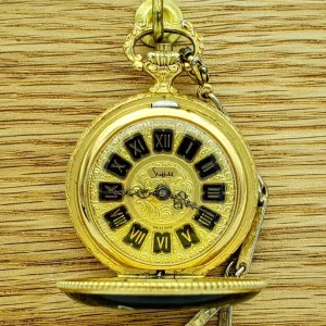 Vintage SHEFFIELD Ladies Pocket Watch Swiss Caliber EB 8800 Floral Enamel Case