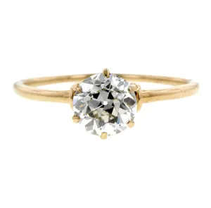Vintage Solitaire Engagement Ring, Old Euro 0.97ct