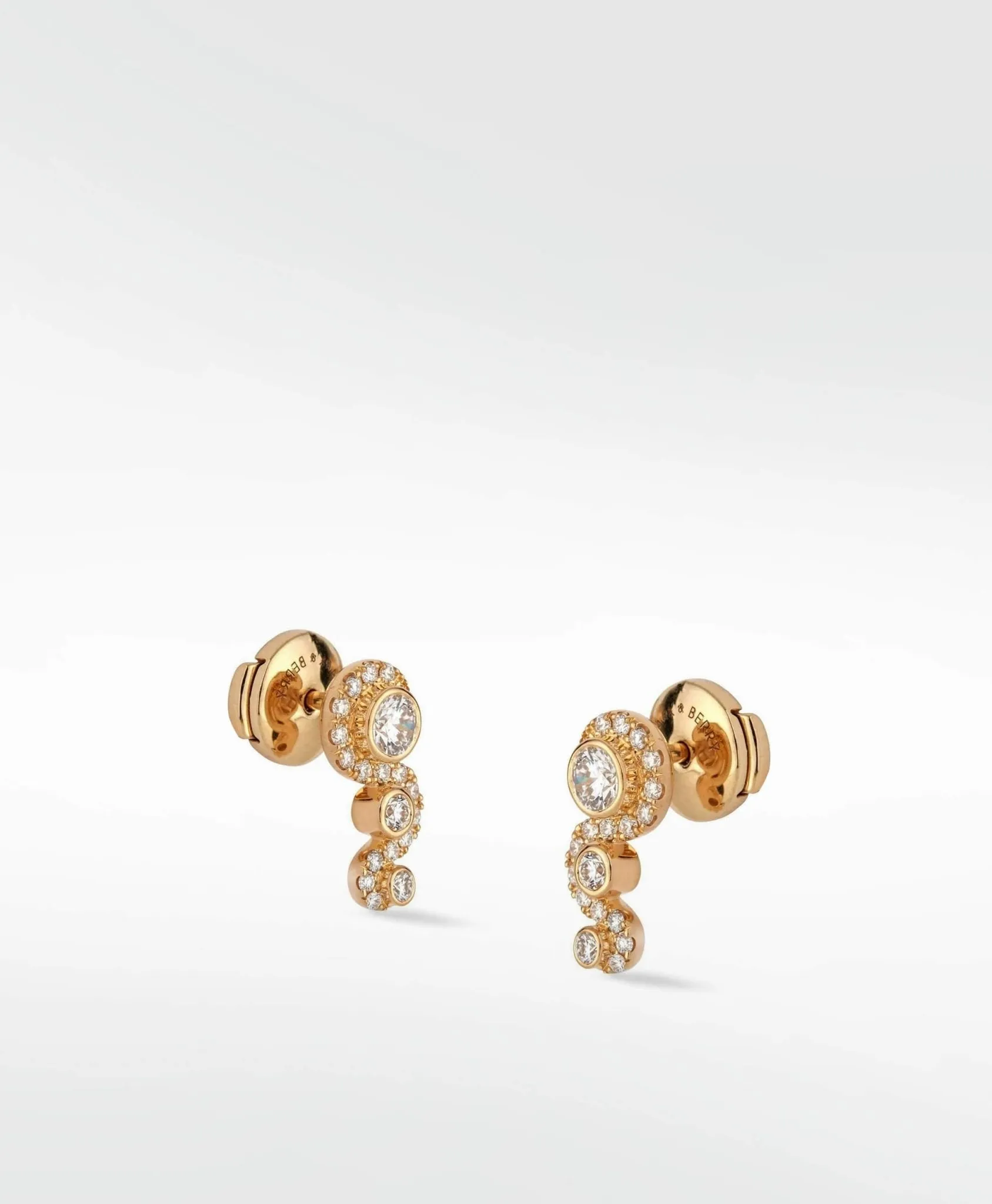 Wave Diamond Stud Earrings