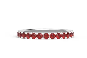 WHITE GOLD BIRTHSTONE ETERNITY PAVE STACKING RING