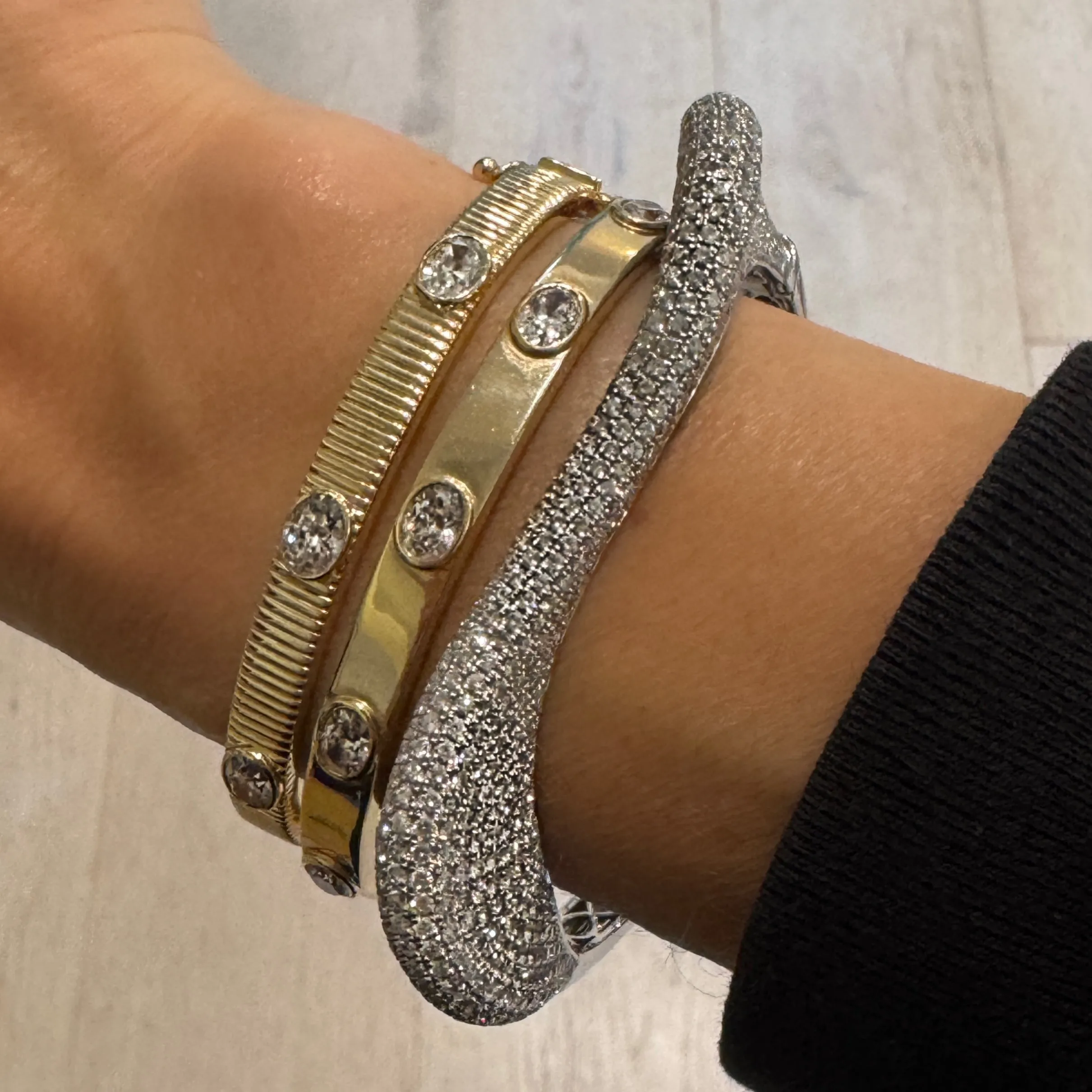 Wild & Wavy Pave Diamond Bangle