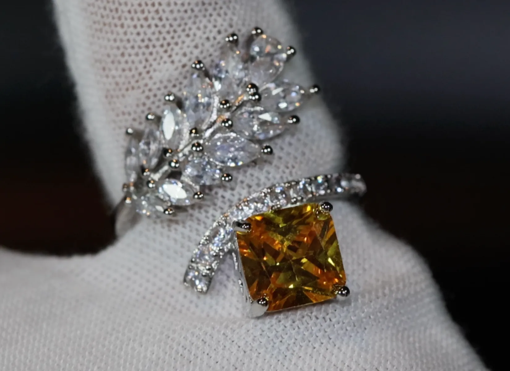 Womens Ring | Emerald Diamond Ring | Princess Cut Ring | Yellow Diamond Ring | Baguette Ring | Womens Statement Ring | Cushion Ring